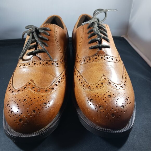 COLE HAAN British Tan Dustin Wing Tip Oxford Dress Shoe Men's 7M - Picture 12 of 12